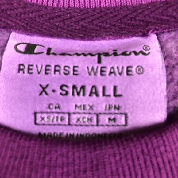 Champion Reverse Weave Purple Crop Sweater - Picture 5 of 7